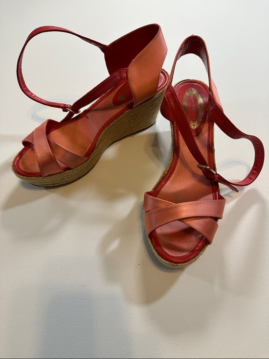 Elie Tahari Shoes - Elie Tahari Coral Satin Espadrille Wedge Sandals Women's Size 8.5